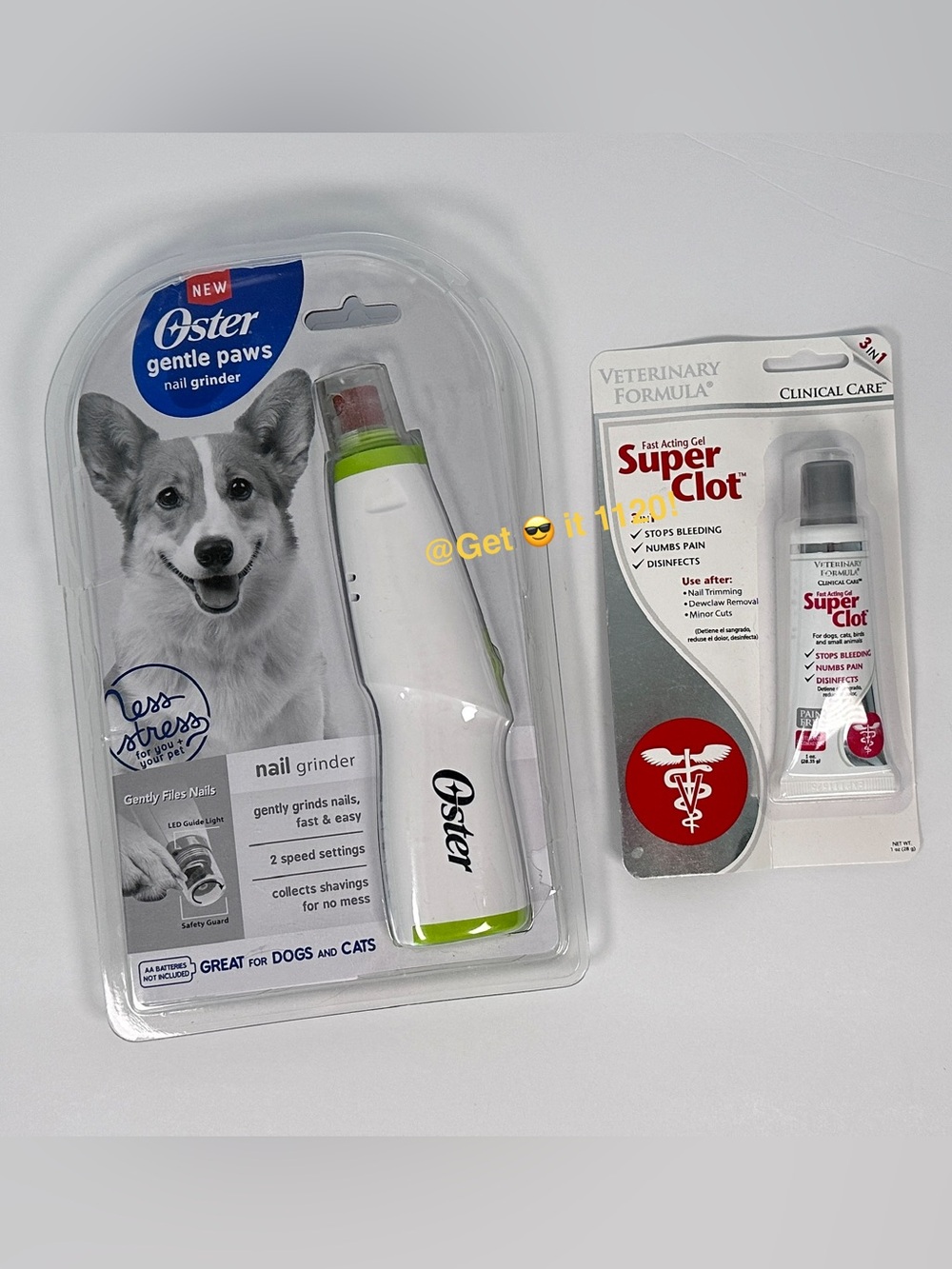 Bundle Oster Premium Pet Nail Trimmer & Grinder for Cats & Dogs with Super Clot